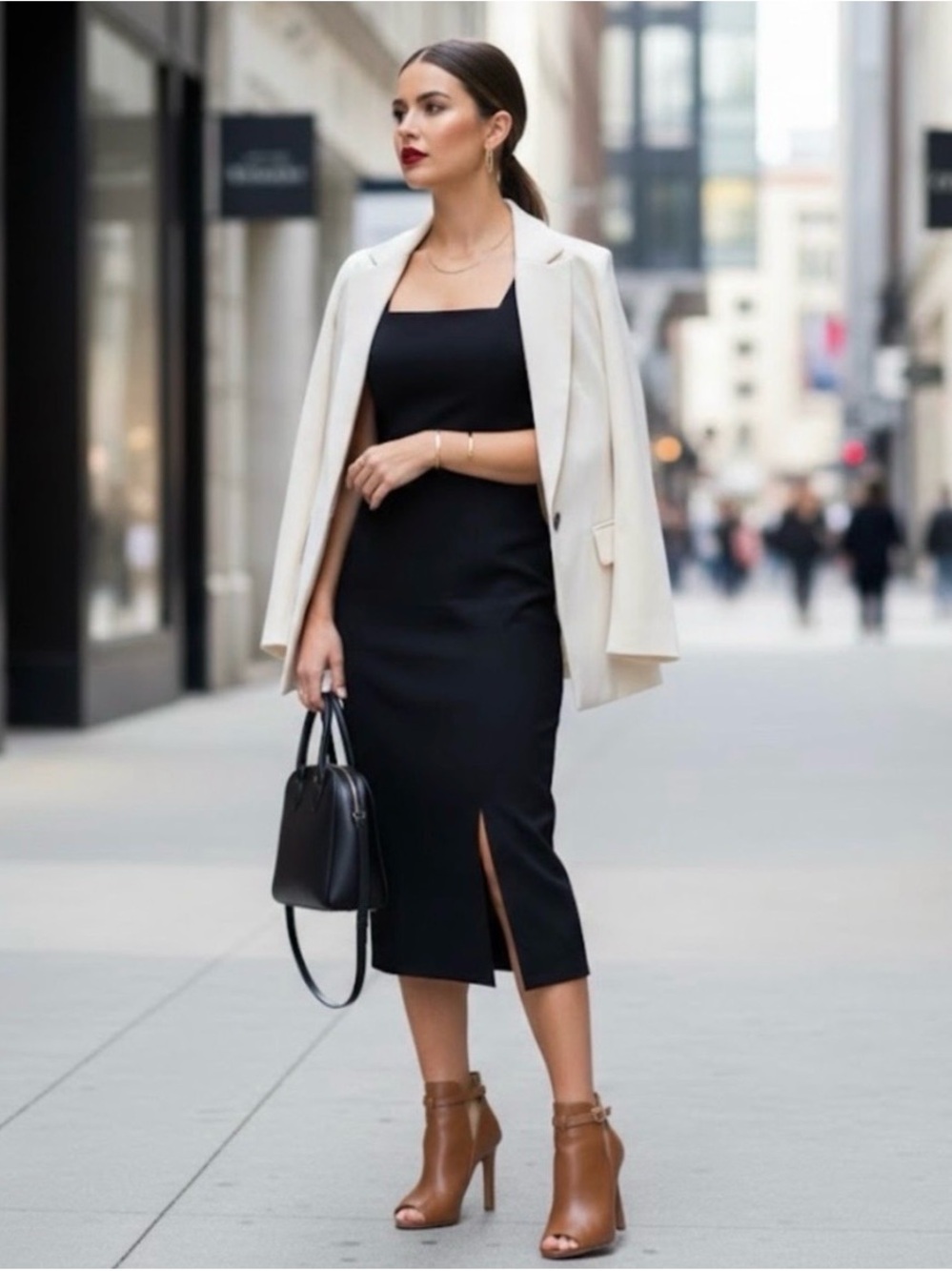 Michael Kors Tan Leather brown boots with Gold Accent